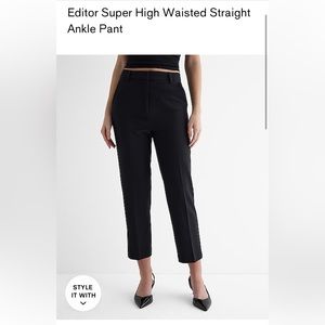Express Editor Super High Waisted Straight Ankle Pant